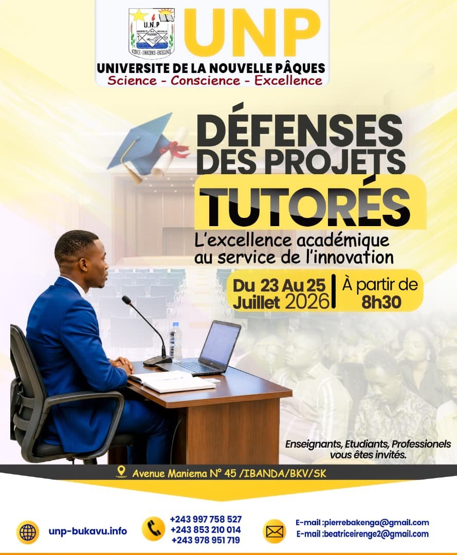 Défense des mémoires et ou projets tutorés année académique 2025-2026